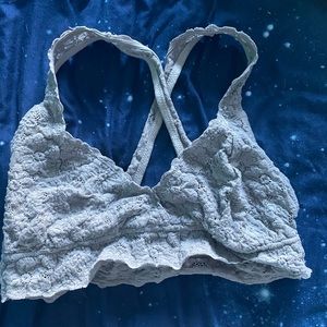 Aeries Lace Cross-Back Bralette•SZ-L• Grey